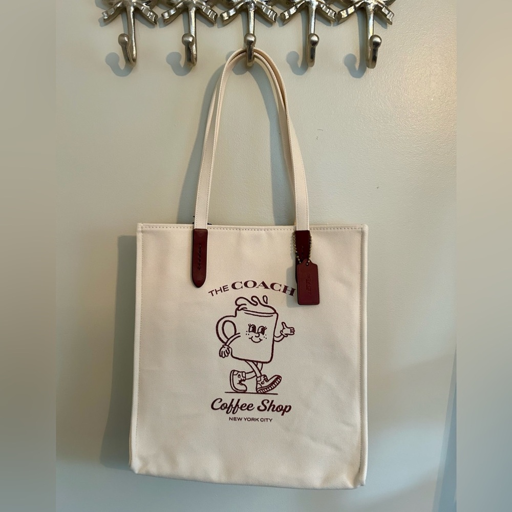 Coach Coffee Shop Canvas Tote NEW